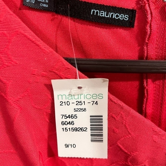 Maurice’s Coral Sleeveless Floral Dress Front Twist Size 9/10 Preppy Minimalist - Picture 3 of 7